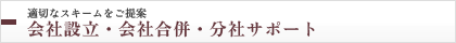 適切なスキームをご提案　会社設立・会社合併・分社サポート